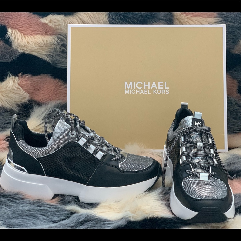 Michael Kors Cosmo Trainer Metallic Mesh 7.5 NIB